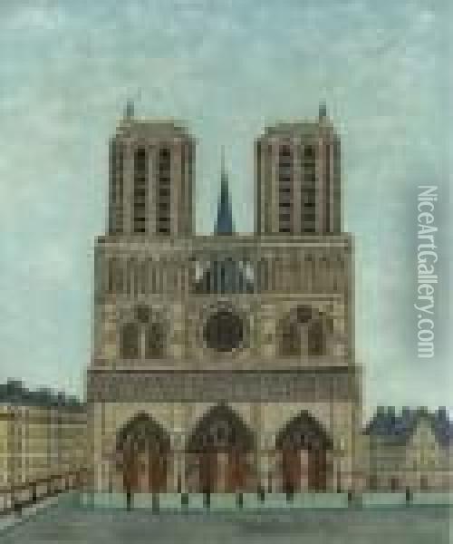 Cathedrale De Notre Dame Oil Painting - Louis Vivin