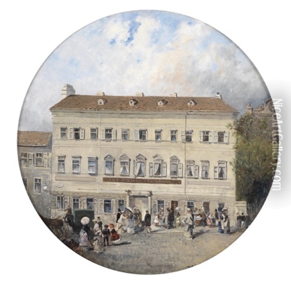 Ant. Wiesenburg Und Sohne, Zieglergasse 19, Neubau Oil Painting - Robert Alott