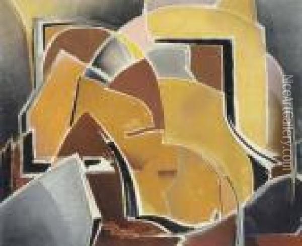 Forms In Brown And Ochre Oil Painting - Will Henry Stevens
