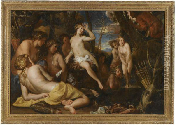 Diana And Actaeon Oil Painting - Federico Cervelli
