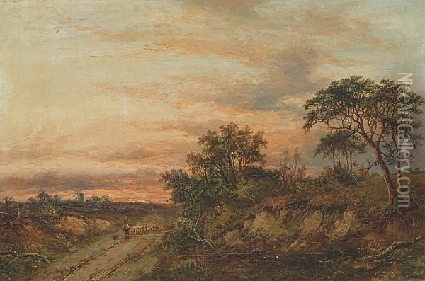 View In The Yorkshire Moors Oil Painting - Joseph Thors