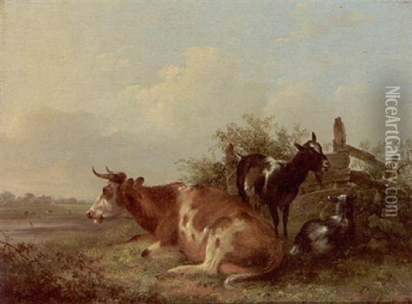 Landscape With Cattle Oil Painting - Pieter Jan Guise