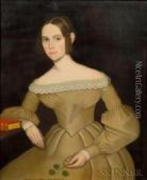 Portrait Of Augusta Maria Foster Oil Painting - Ammi Phillips