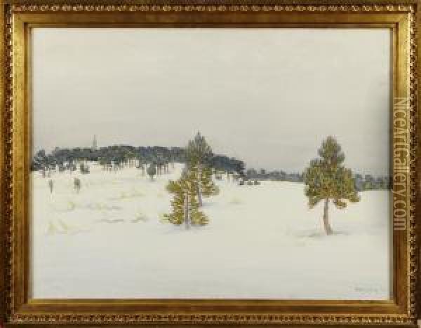 Vinter I Sandhamn Oil Painting - Axel Sjoberg