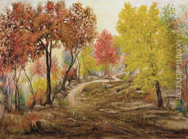 Autumn, Path Through The Woods Oil Painting - Edna Earl Crocker