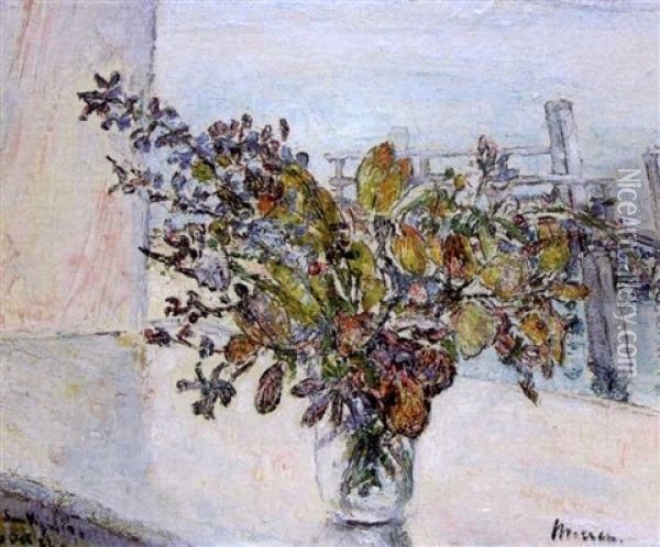 Vase De Fleurs Champetres Oil Painting - George Morren