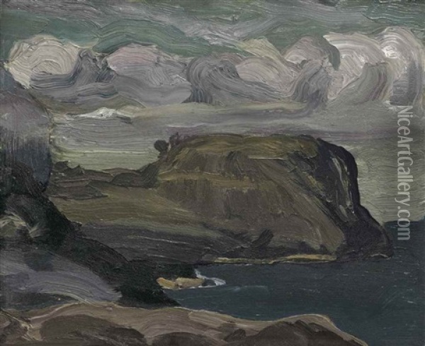 Rocks And Coast Oil Painting - George Bellows