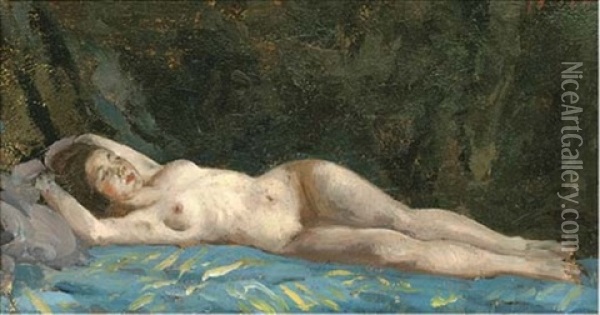 Reclining Nude Oil Painting - Philipp Klein