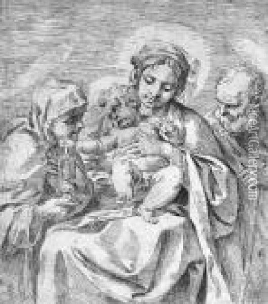 Madonna Mit Kind Und Den Hll Oil Painting - Guido Reni