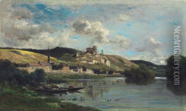 Vue De Chateau Gaillard Oil Painting - Charles Francois Daubigny
