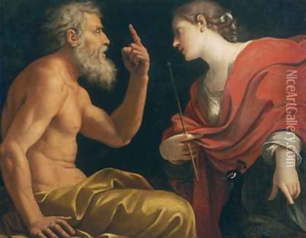 Aeolus and Juno Oil Painting - Lucio Massari