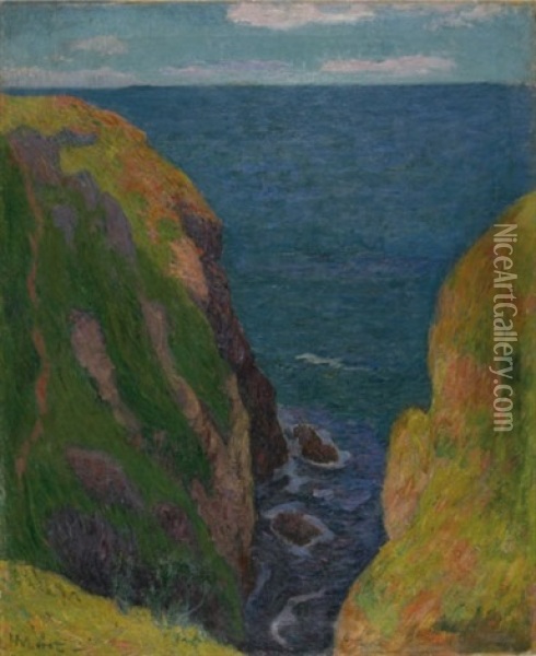Meeresbucht In Der Bretagne (trou De L'enfer A Groix) Oil Painting - Henry Moret