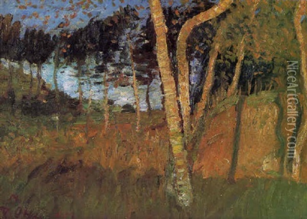 Birken In Der Herbstsonne Oil Painting - Otto Modersohn