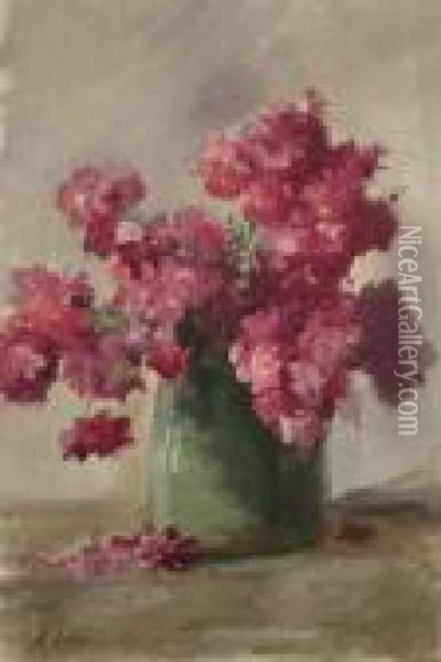 Kwiaty W Wazonie Oil Painting - Erno Erb