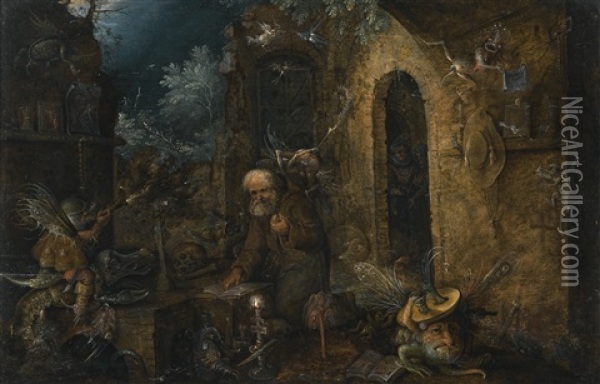 The Temptation Of Saint Anthony Oil Painting - Roelandt Savery