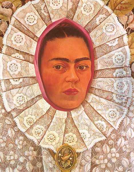 Self Portrait in Medaillon Oil Painting - Frida Kahlo