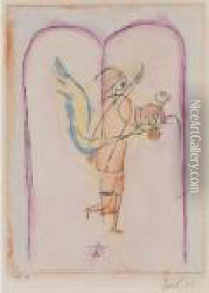 Ein Genius Serviert Ein Kleines Fruhstuck Oil Painting - Paul Klee