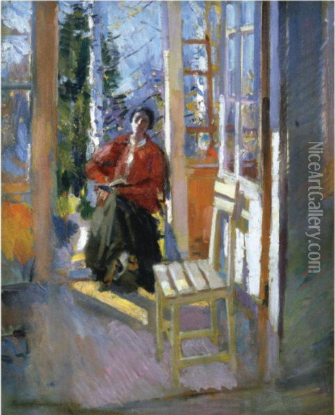 On The Terrace Oil Painting - Konstantin Alexeievitch Korovin