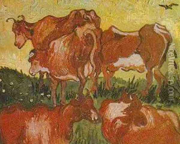 Cows (after Jordaens) Oil Painting - Vincent Van Gogh