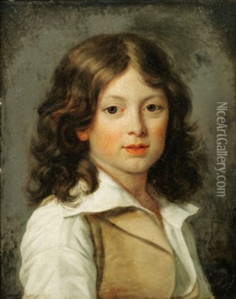 Portrait De Pierre Robillard De Peronville (+ Portrait De Son Frere, Amedee Selim Robillard De Peronville); Pair) Oil Painting - Jean Louis Laneuville