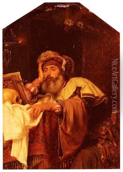 IL Filosofo (The Philosopher) Oil Painting - Giovanni-Battista Quadrone