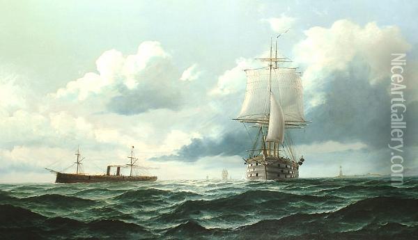 Shipping On High Seas Oil Painting - Edward Hoyer