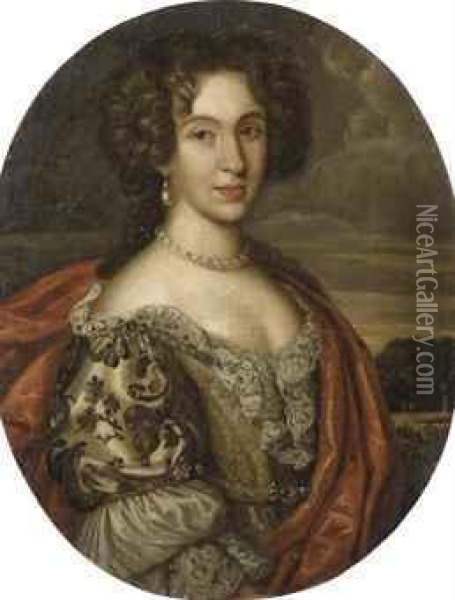 Portrait De Dame Aux Perles Oil Painting - Jacob Ferdinand Voet