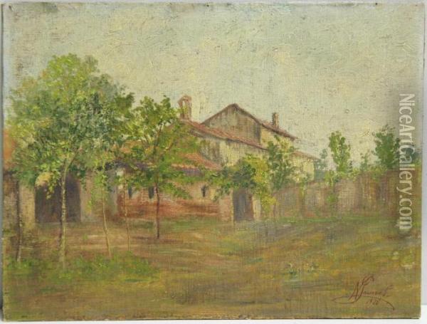 Scorcio Di Villa Oil Painting - Nicola Laurenti
