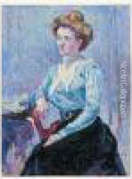 Portrait De Madame Felix Feneon Oil Painting - Maximilien Luce