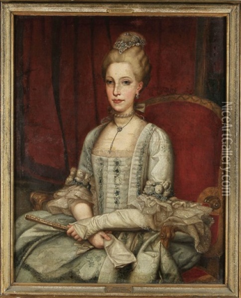 Retrato De Maria Luisa De Borbon - Infanta De Espanha, Duquesa Da Toscania E Imperatriz Do Sacro-imperio (1745-1792) Oil Painting - Maria Cristina De Borbon