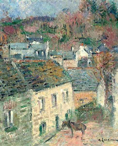 Maisons a Pont-Aven (Finistere) Oil Painting - Gustave Loiseau