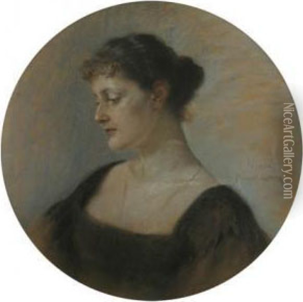 Portrait Of A Girl With A Chain Oil Painting - Frieda Menshausen-Labriola