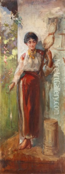 Tarancuta Cu Fuior Oil Painting - Nicolae Vermont