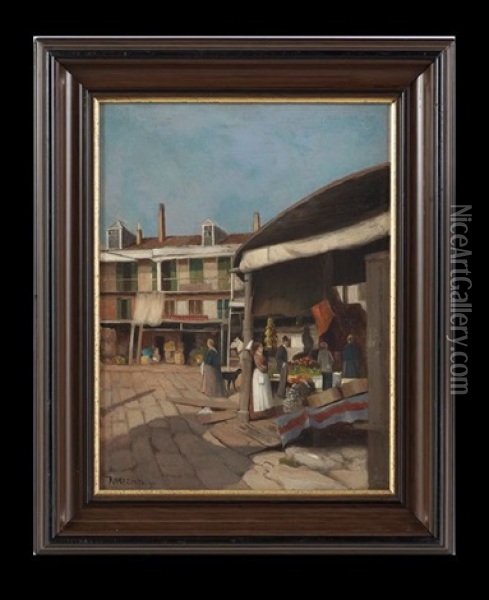 Treme Market, New Orleans Oil Painting - Rufus Way Smith