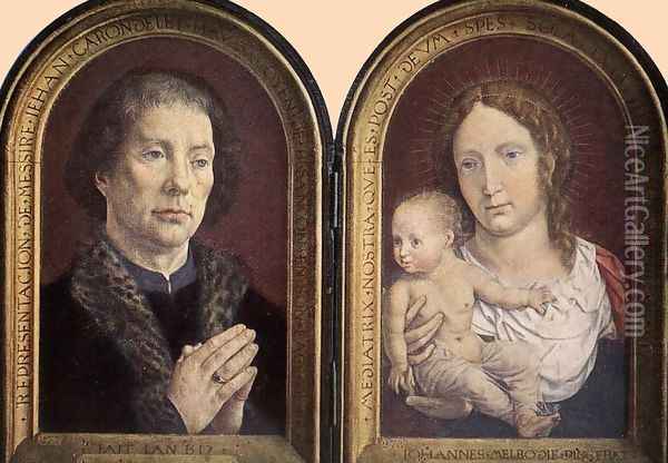 Diptych of Jean Carondelet 1517 Oil Painting - Jan Mabuse