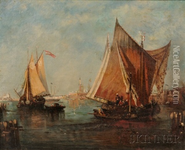 Venice Lagoon Oil Painting - Paul Charles Emmanuel Gallard-Lepinay
