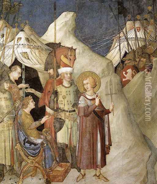 Saint Martin Renounces his Weapons (scene 4) 1312-17 Oil Painting - Louis de Silvestre