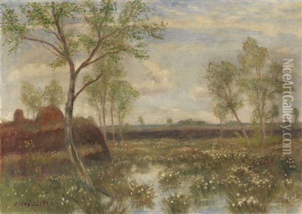 Landschaft Bei Fischerhude (fruhling Im Moor) Oil Painting - Otto Modersohn