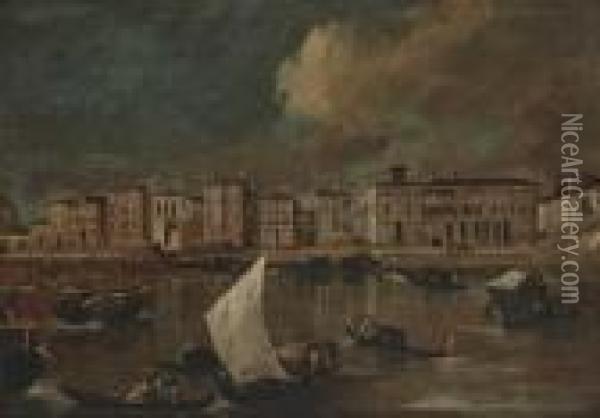 Venezianischer Kanal Oil Painting - Francesco Guardi