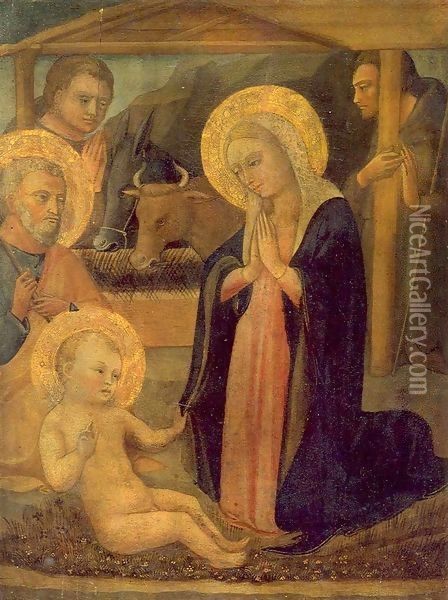 Adoration of the Christ Child Oil Painting - Bicci Di Lorenzo