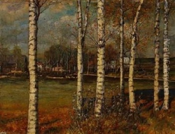 Birkenwald Oil Painting - Melchior Lechter