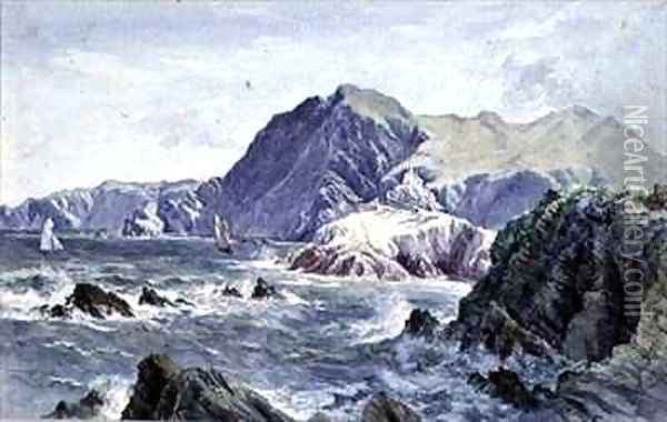 Hillsborough, from the Capstone, Ilfracombe Oil Painting - A. Newton Brooke