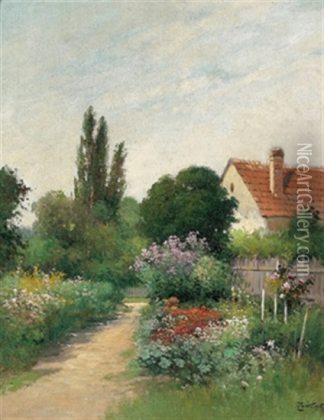 Bluhender Garten Oil Painting - Gyula Zorkoczy