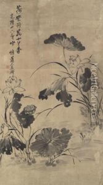 Lotus Oil Painting - Li Shan