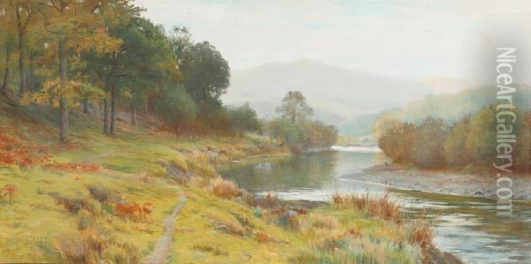 Rural River Landscape, And Another Similar Oil Painting - Parker Hagarty