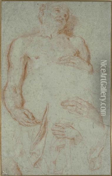 Maratti Studies Of A Reclining Man Oil Painting - Carlo Maratta or Maratti
