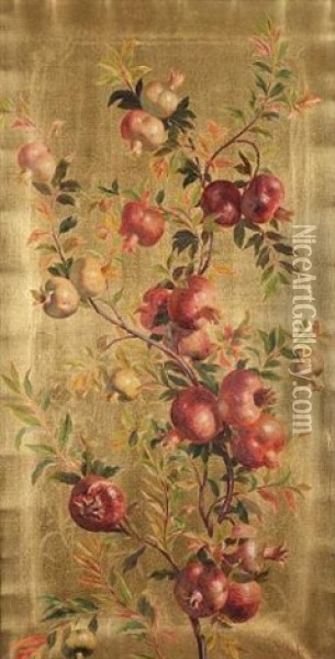 Pomegranates Oil Painting - William Hughes