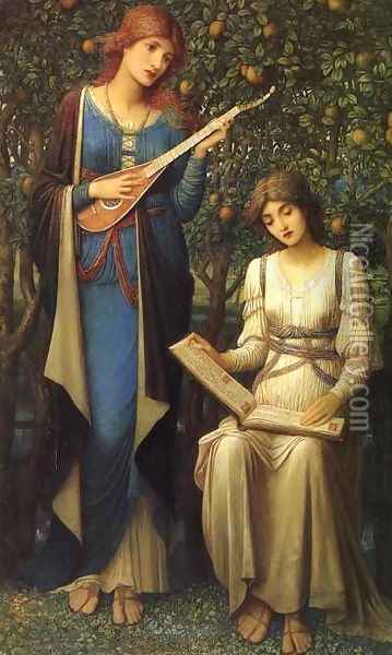 When Apples were Golden and Songs were Sweet, But Summer had Passed away Oil Painting - John Melhuish Strudwick