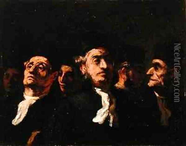 Lawyers Meeting Oil Painting - Honore Daumier