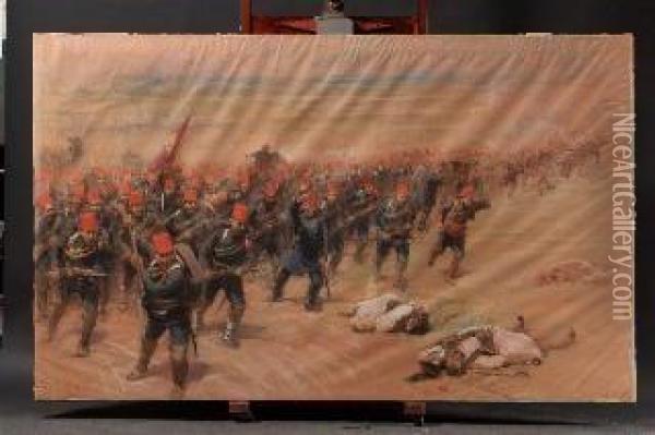 L'attacco (vittoria Dei Turchi Sui Greci) Oil Painting - Fausto Zonaro